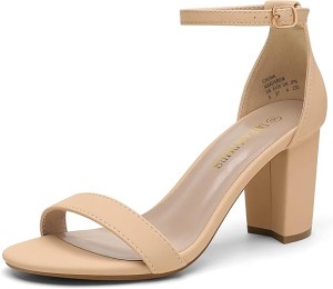 17Nov - DREAM PAIRS Women's Chunk Low Heel Pump Sandals